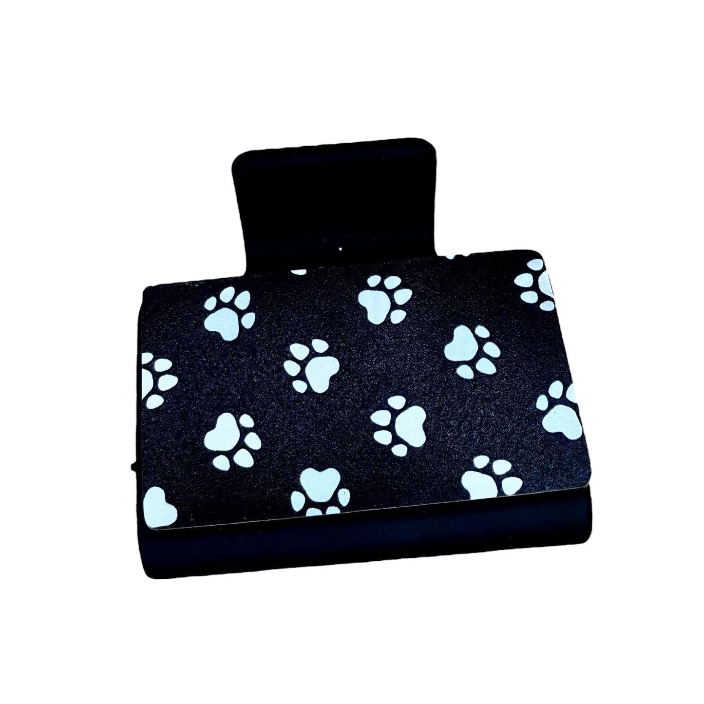 Black & White Dog Paw Hair Clip