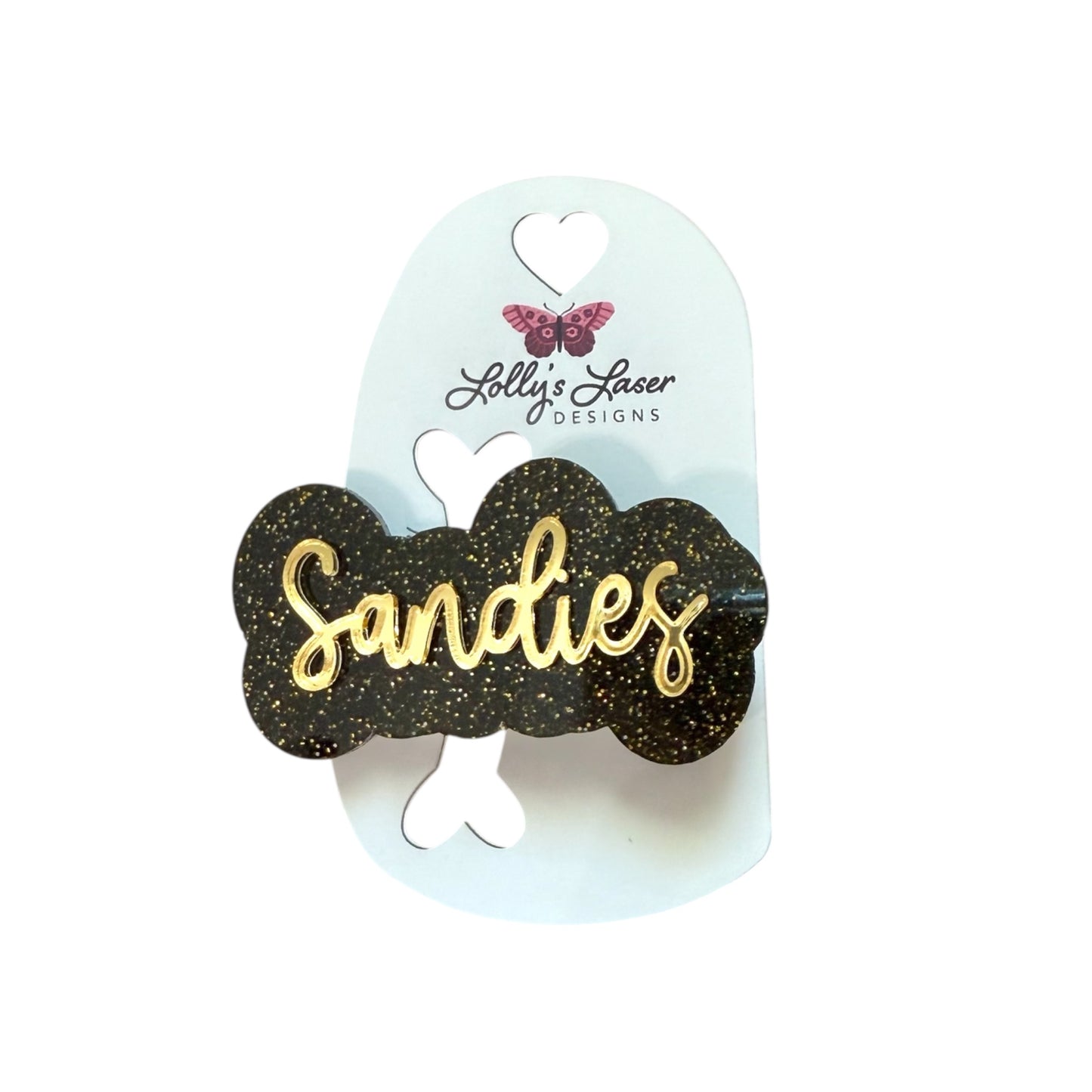 3" Sandies Team Hair Barrette