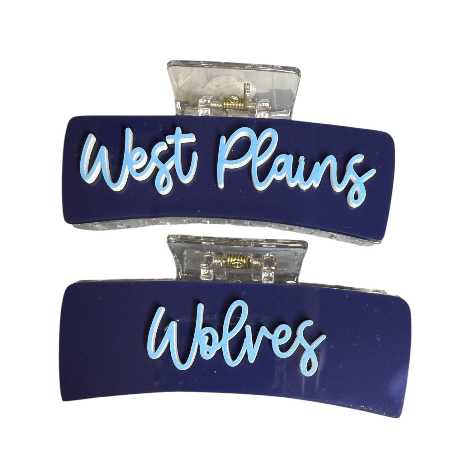 4" West Plains Wolves Hair Clip