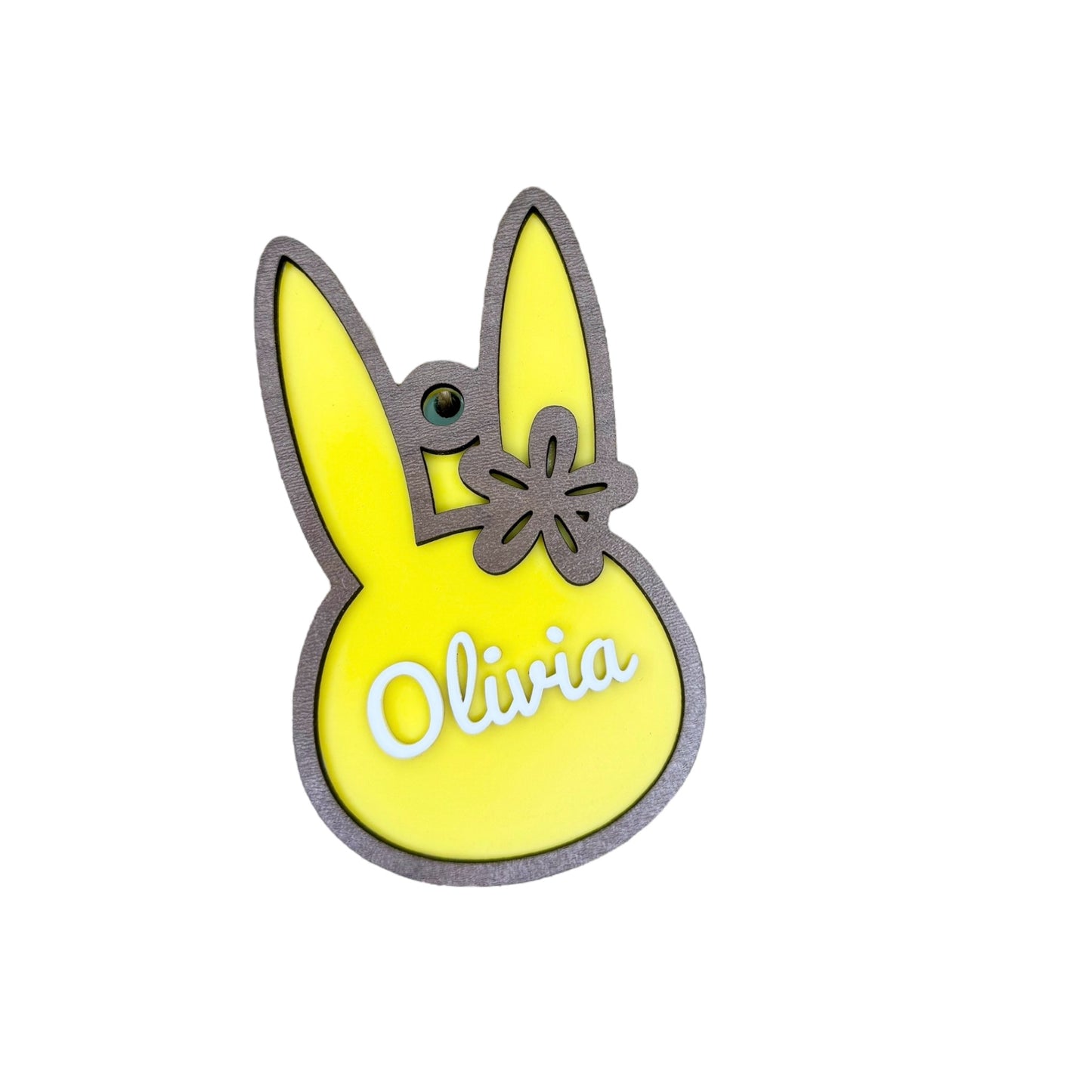 Easter Tag- Bunny with Flower