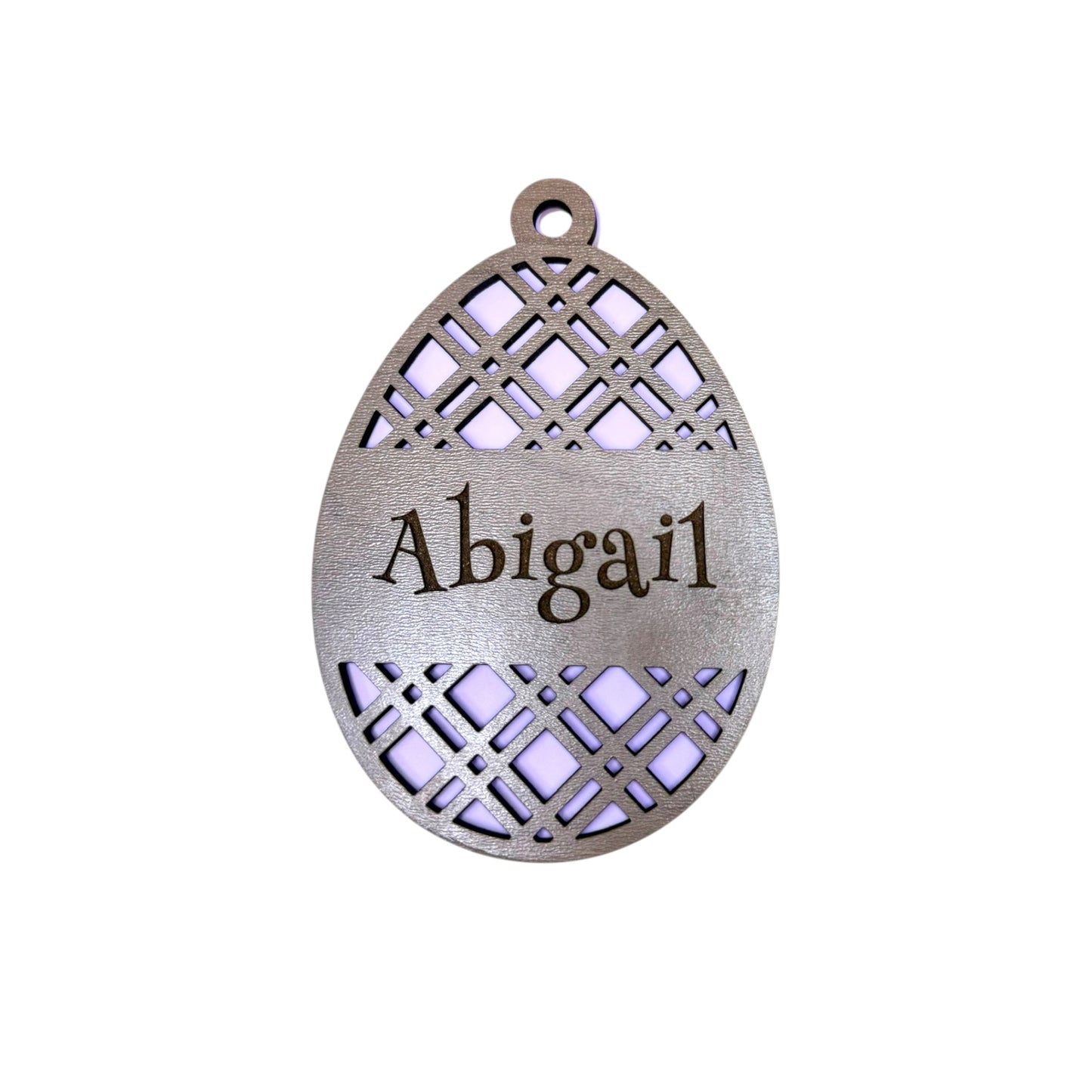 Easter Basket Tag- Diagonal Plaid Egg