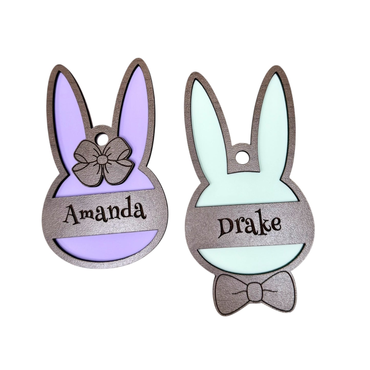 Easter Tags- Matching Bunnies with Bow & Bow Tie