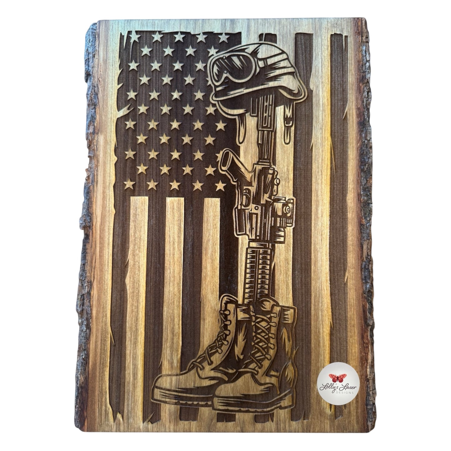 Fallen Soldier American Flag Tribute Plaque