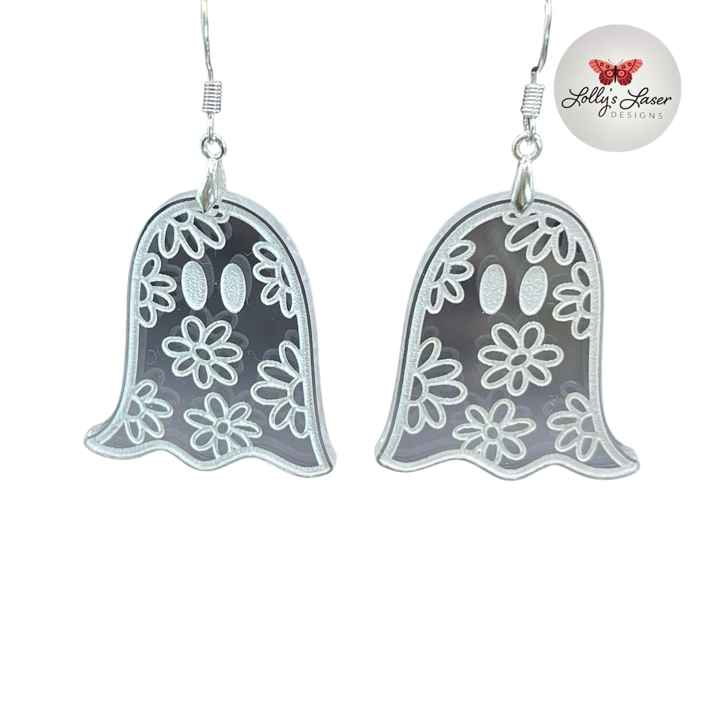 Flower Ghost Dangle Earrings