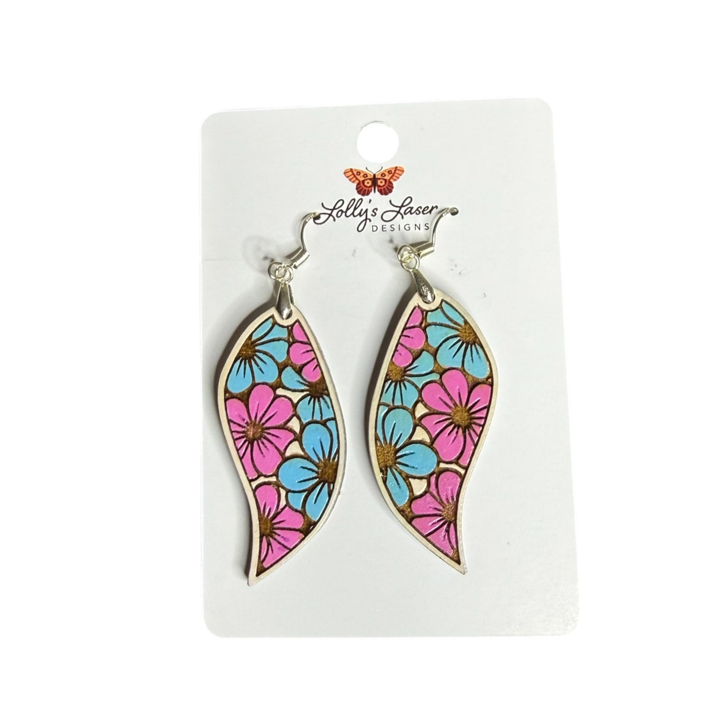 Flower Tear Drop Dangle Earrings