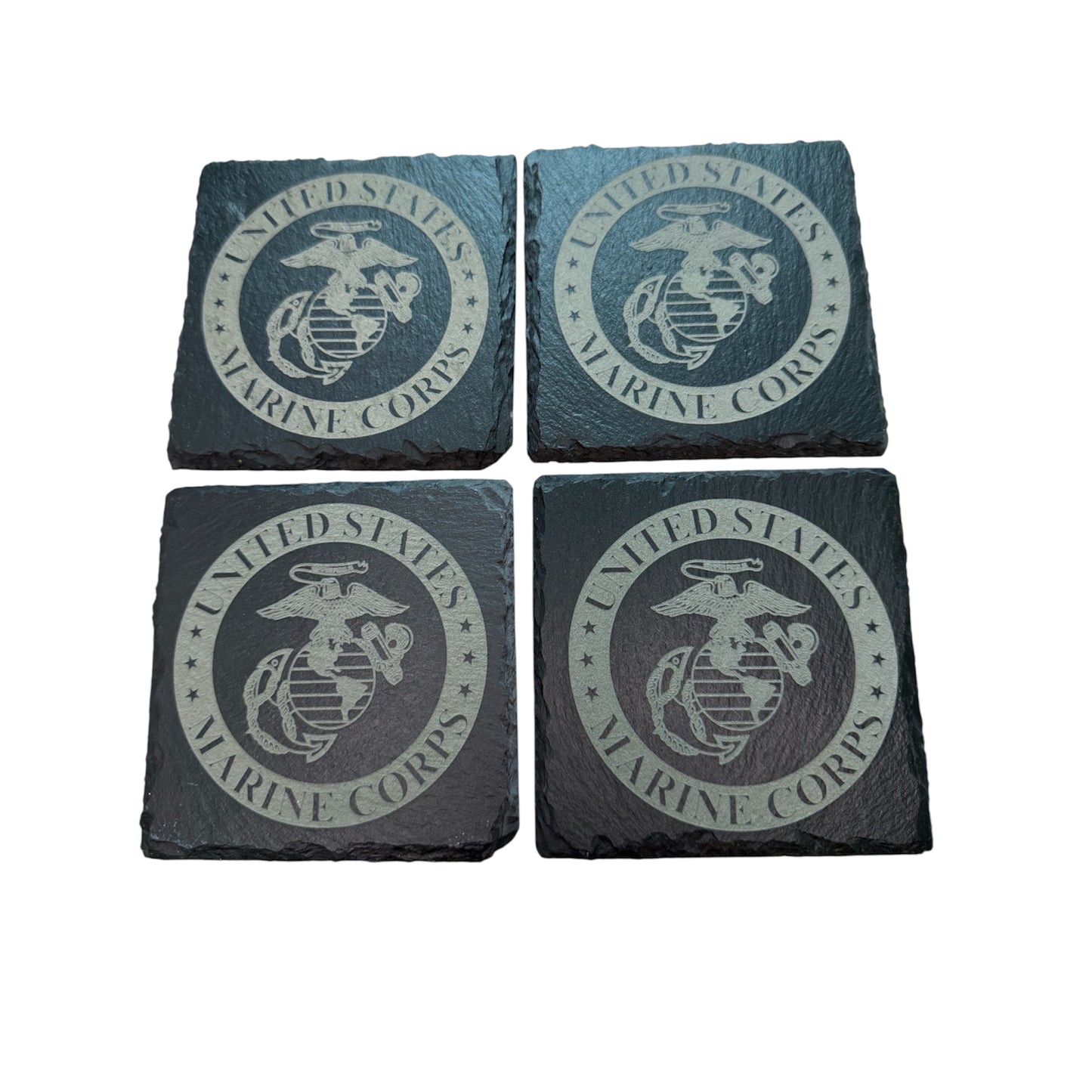 U.S. Marine Slate Coaster Set