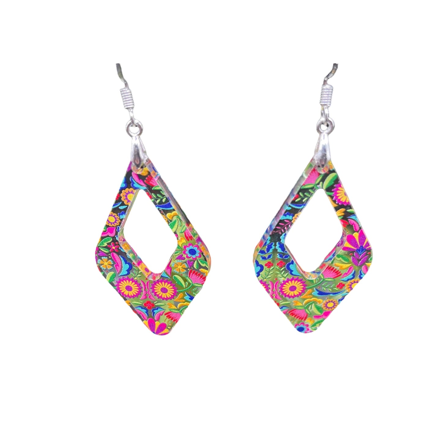 Mexican Floral Diamond Earrings