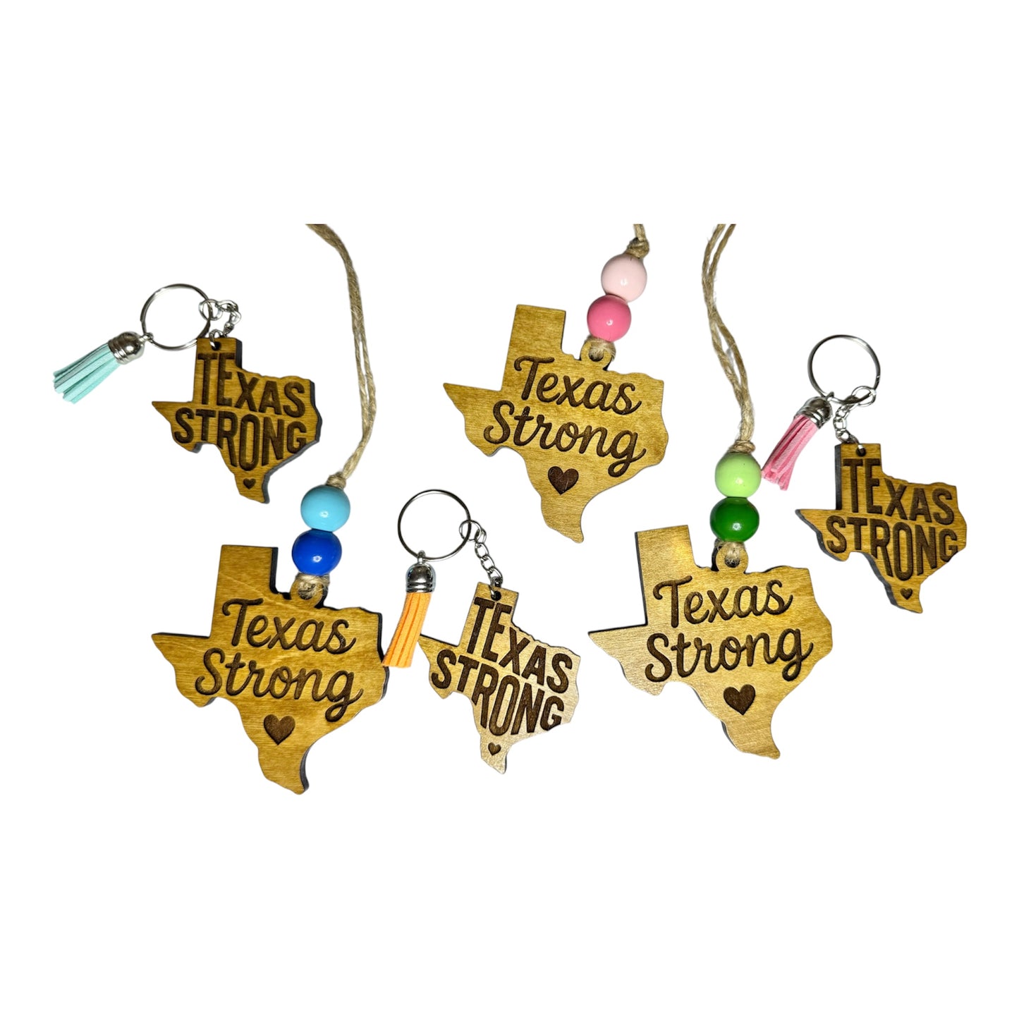 Wooden Texas Keychains
