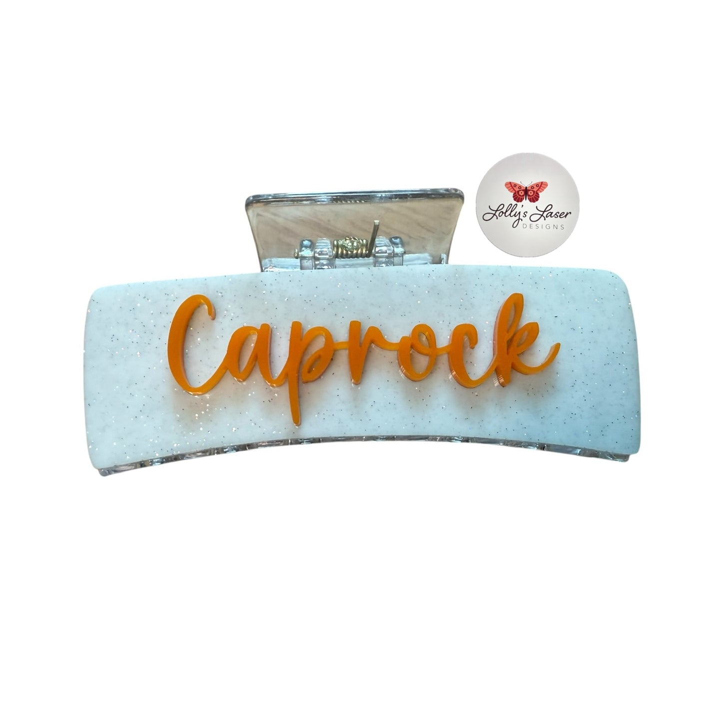 White Caprock 4” Hair Clip