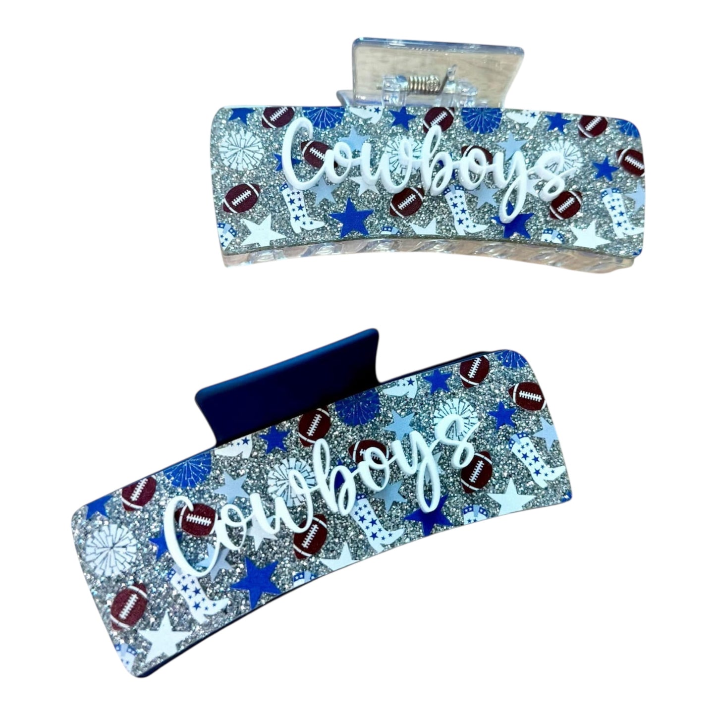 4" Cowboy Hair Clip with Boots, Star, and Poms