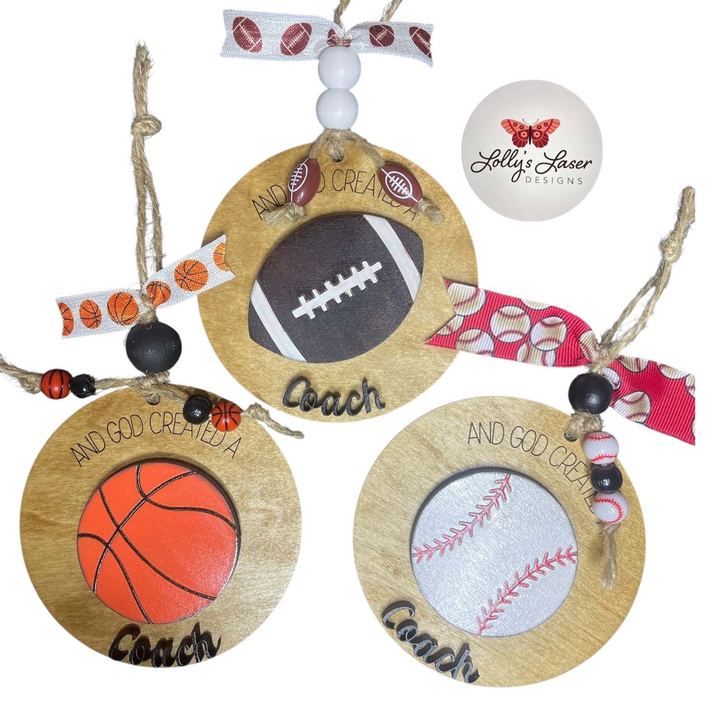 God Created a Coach Ornaments