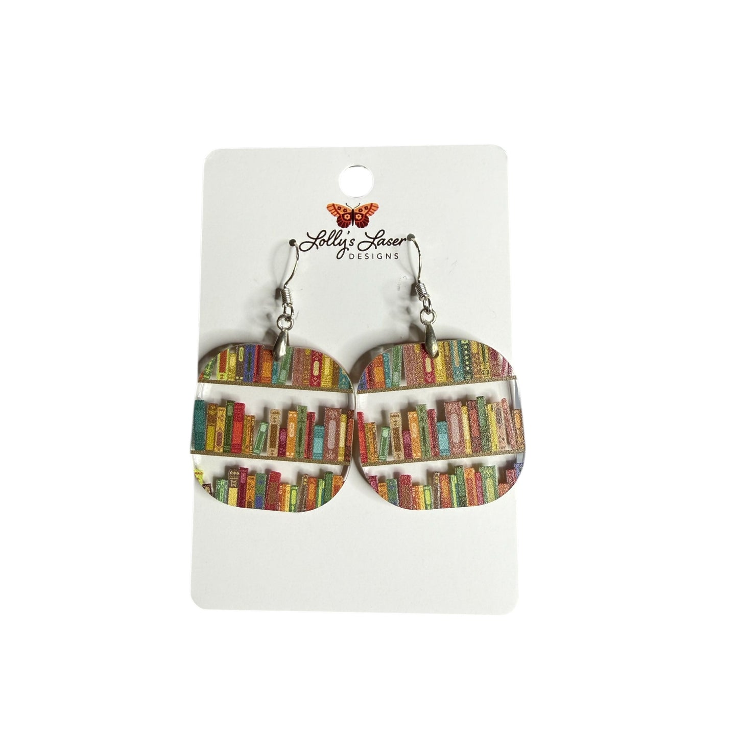 Book Shelf Dangle Earrings