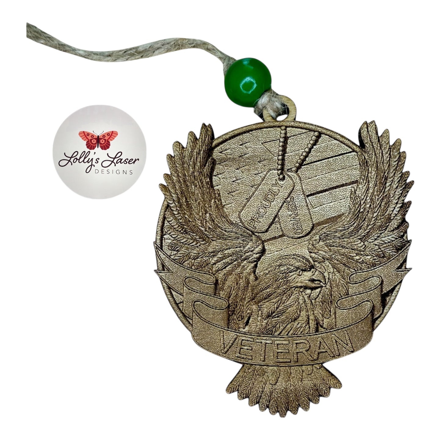 Proudly Served Veteran Car Charm/Ornament