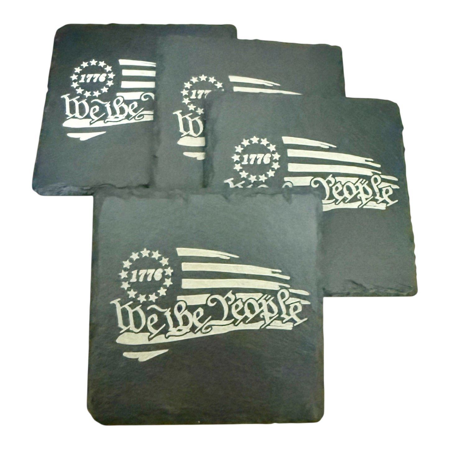 1776 We the People Flag Slate Coaster Set