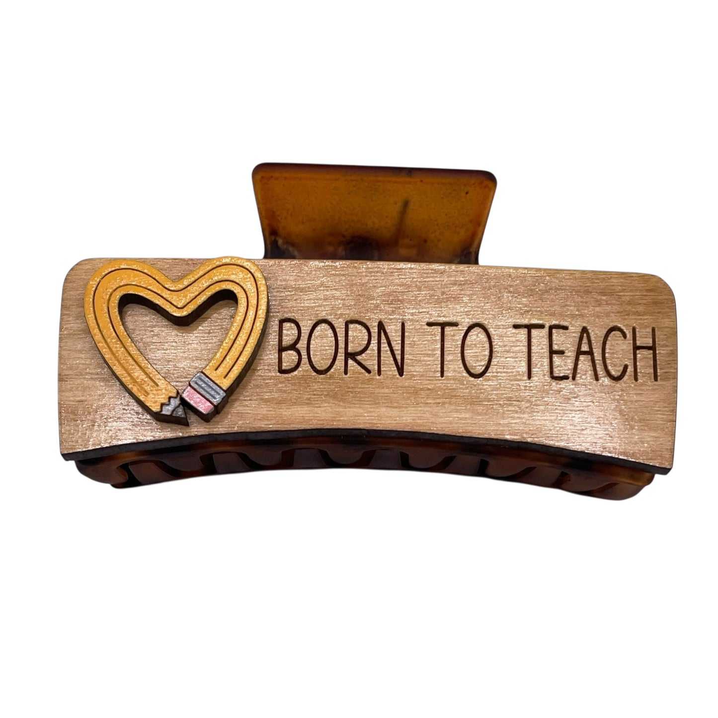 4” Born to Teach Hair Clip