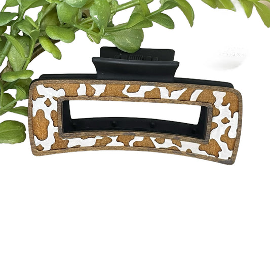 Cow Print 4” Claw Clip