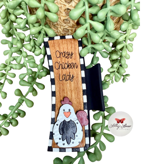 4” Crazy Chicken Lady Hair Clip