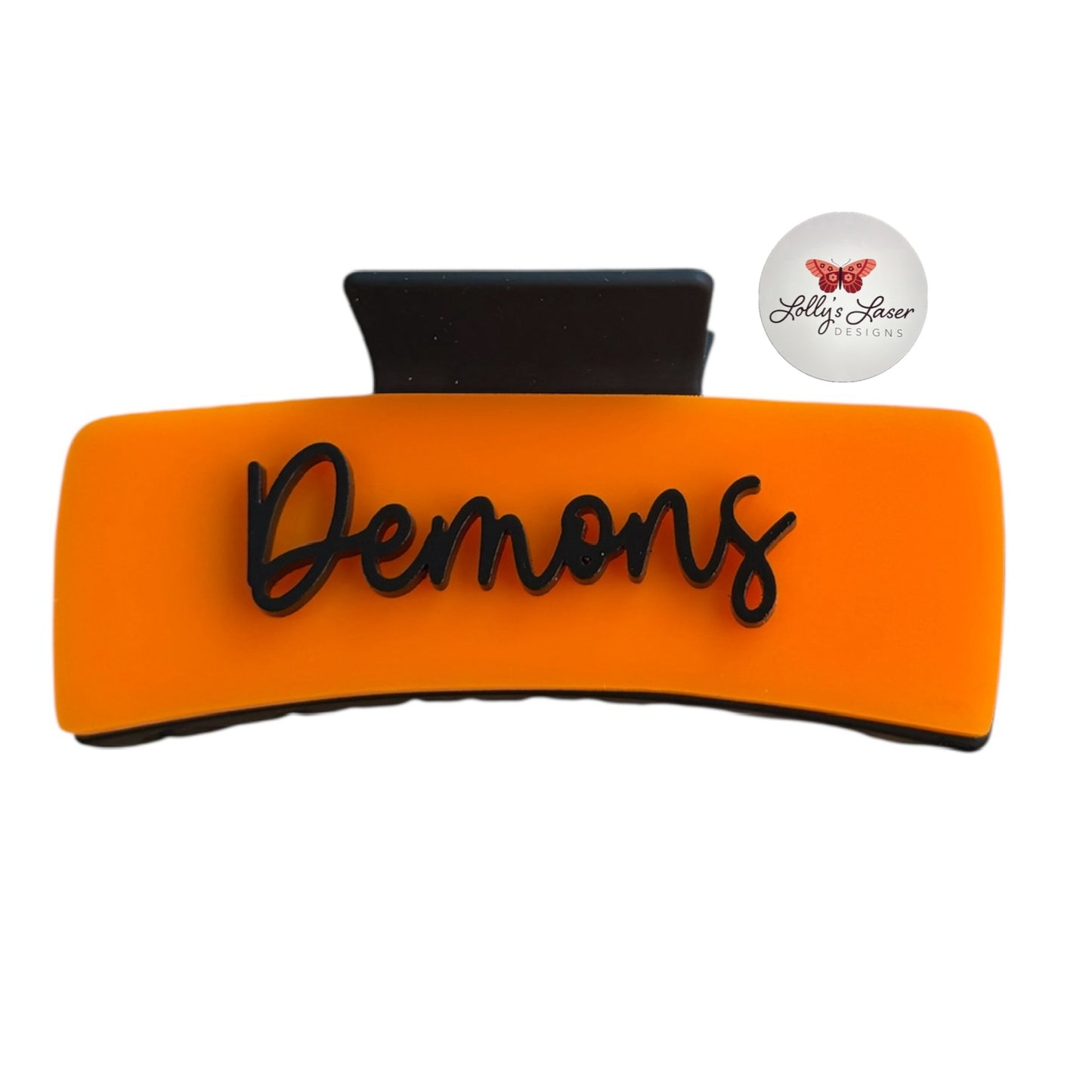 4" Demons Team Hair Clip