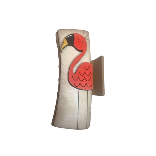 4” Pink Flamingo Hair Clip