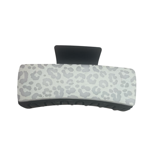 4” White Leopard Hair Clip