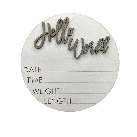 6.5” Hello World Baby Announcement