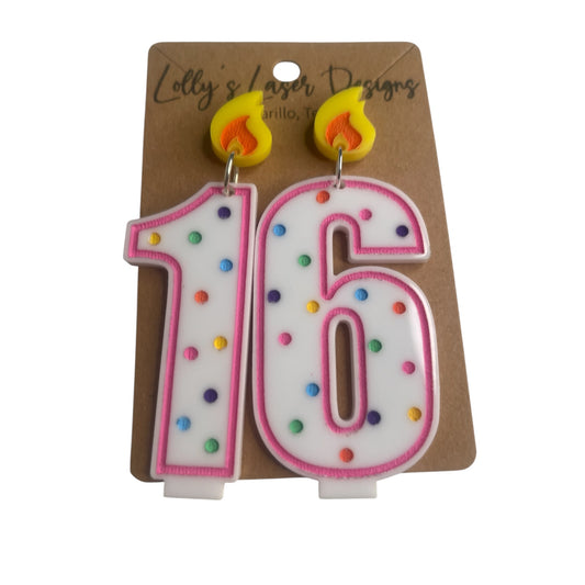 Acrylic Birthday Candle Earrings