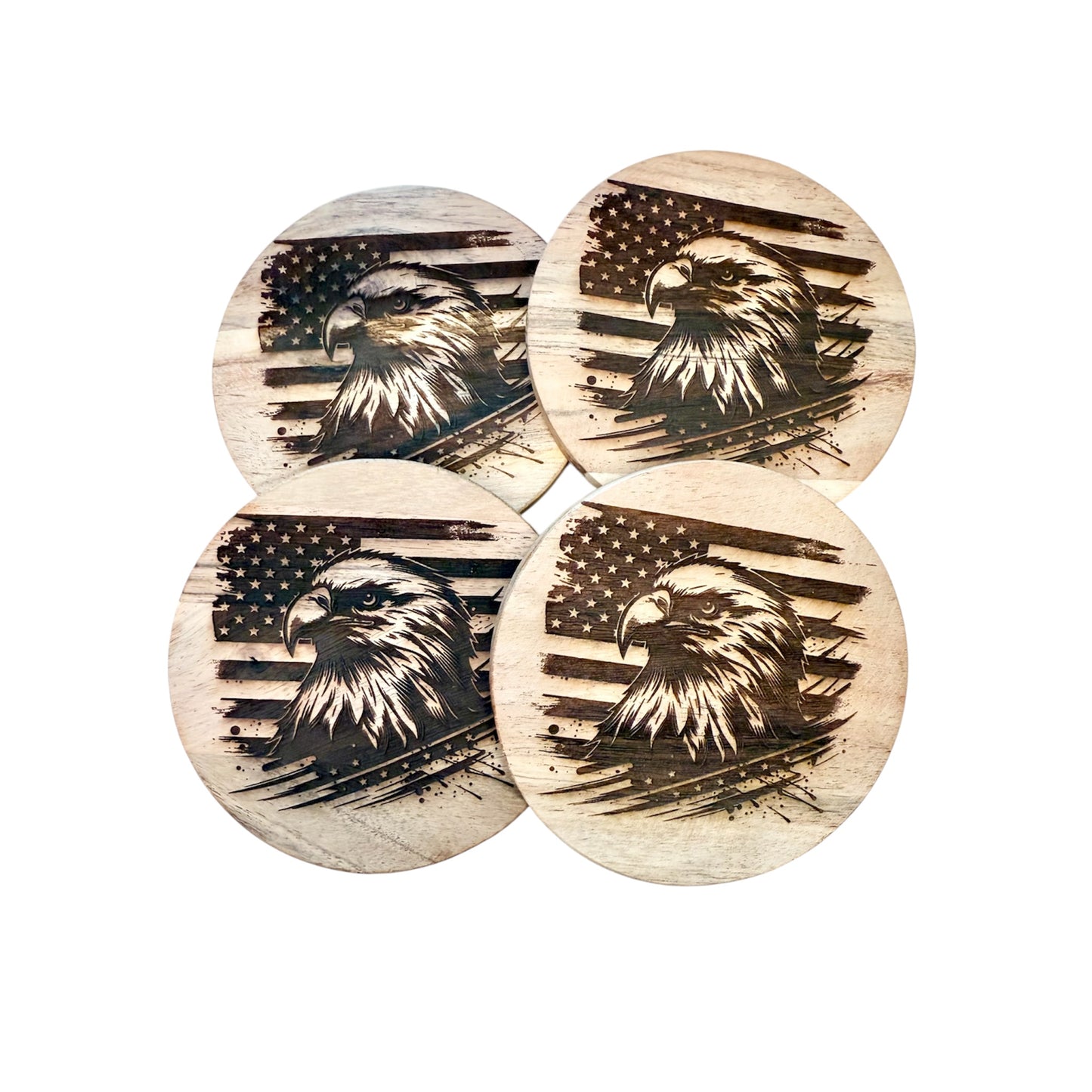 American Eagle with Flag Coasters