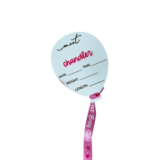 Balloon Baby Birth Announcement