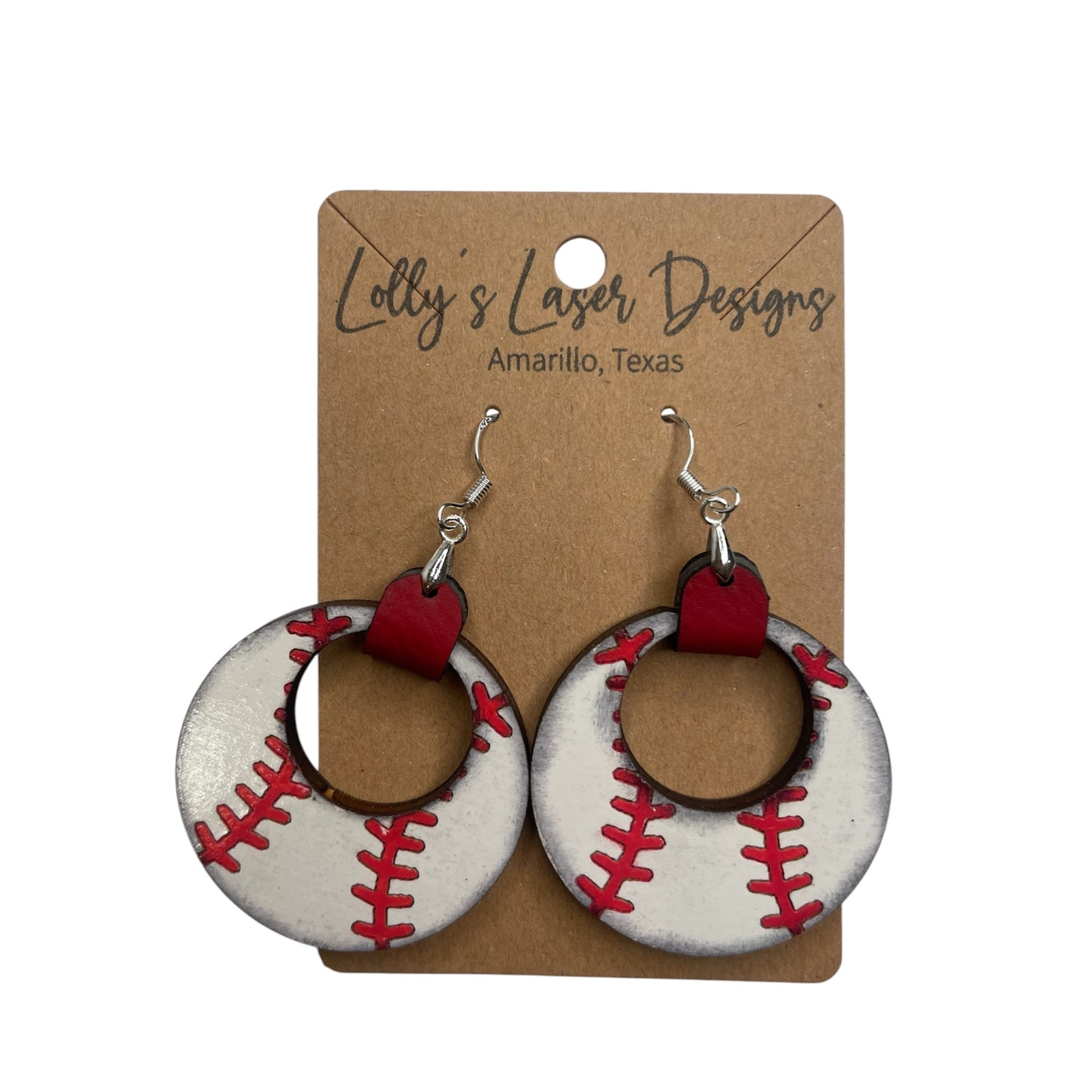 Baseball Hoop Earrings