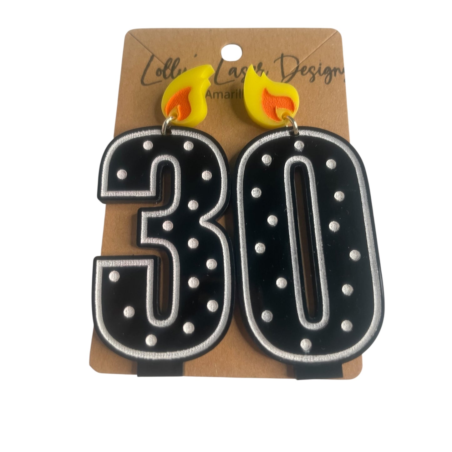 Black & White Birthday Candle Earrings