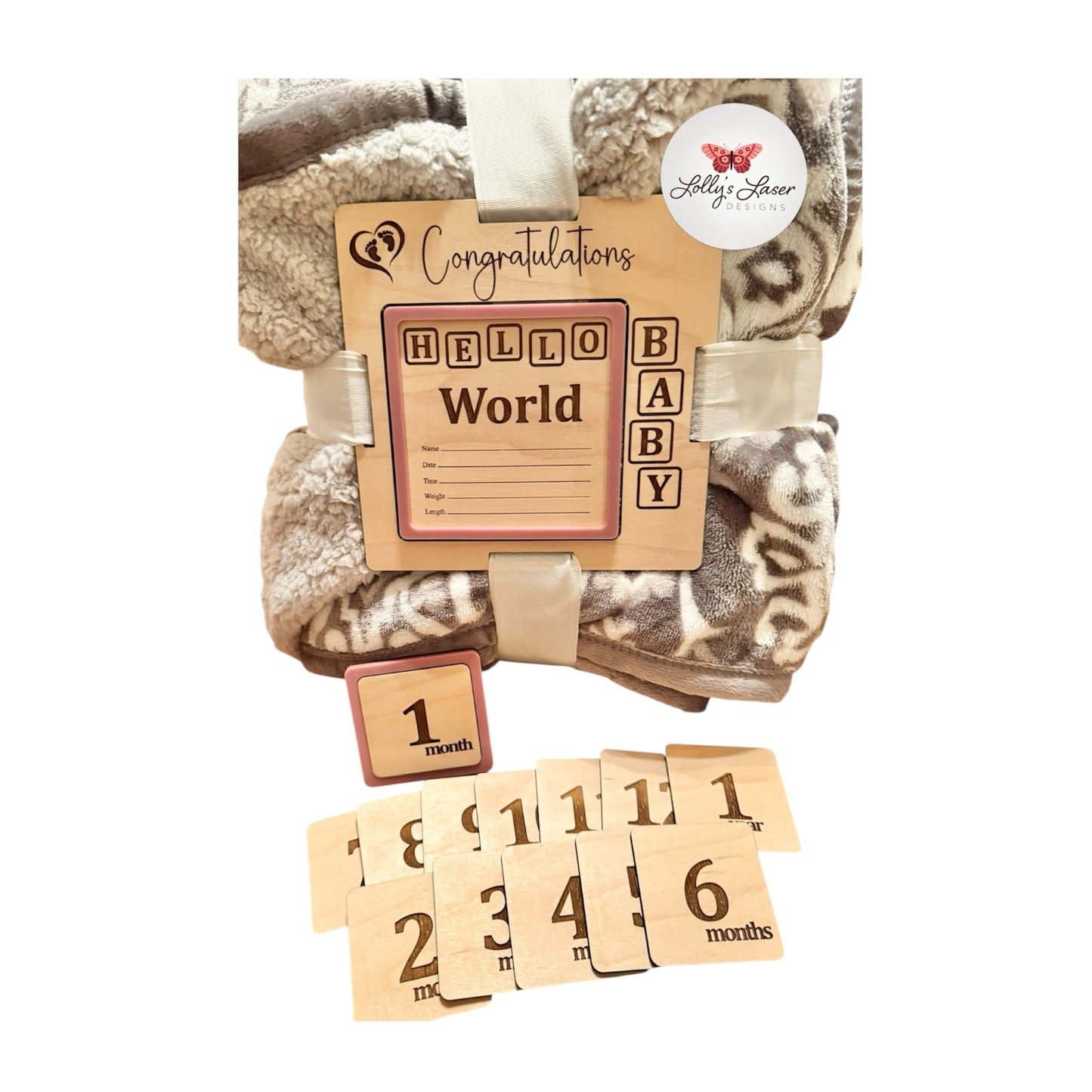 Block Birth Announcement Blanket Tag Bundle