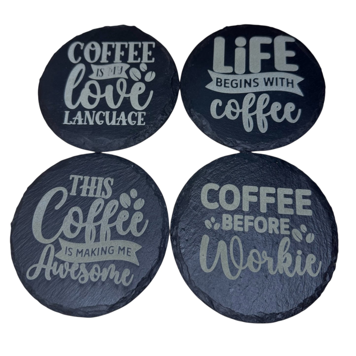 Coffee Slate Coaster Set
