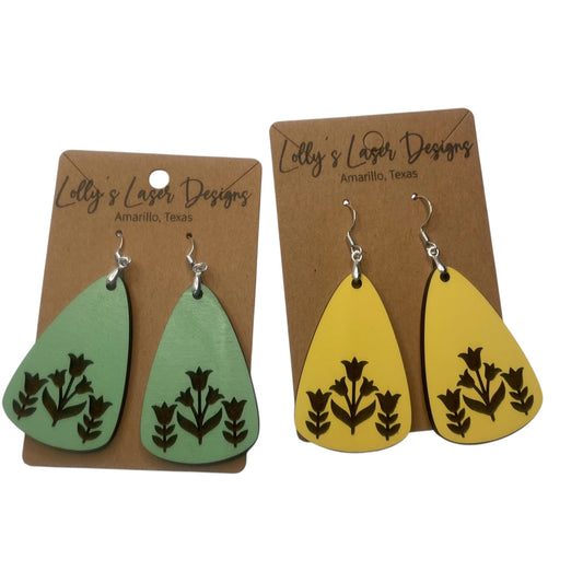 Engraved Tulip Dangle Earrings