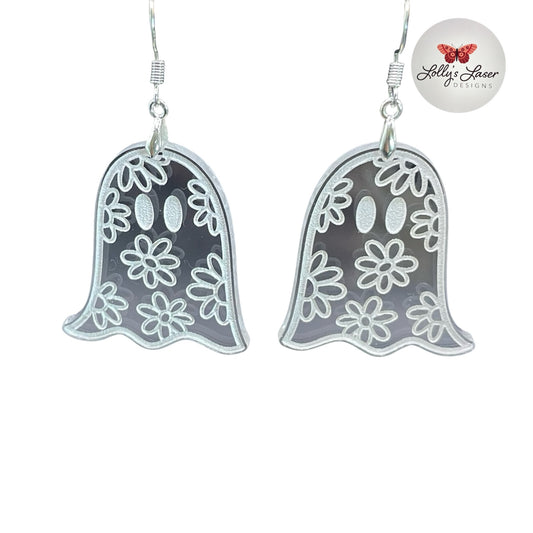 Flower Ghost Dangle Earrings