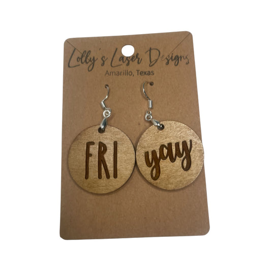 FriYAY Engraved Dangle Earrings