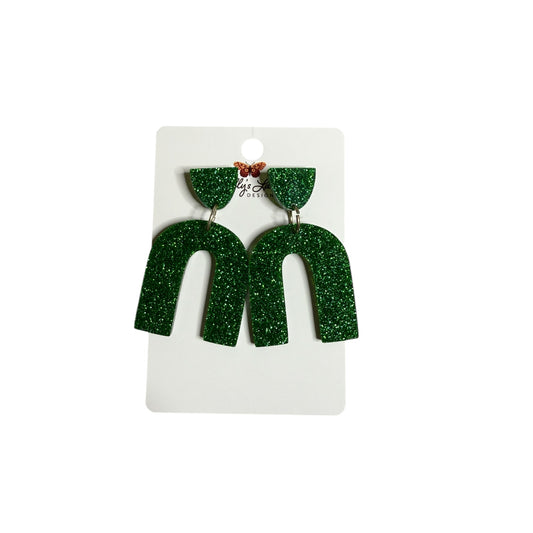 Glitter Arch Stud Earrings