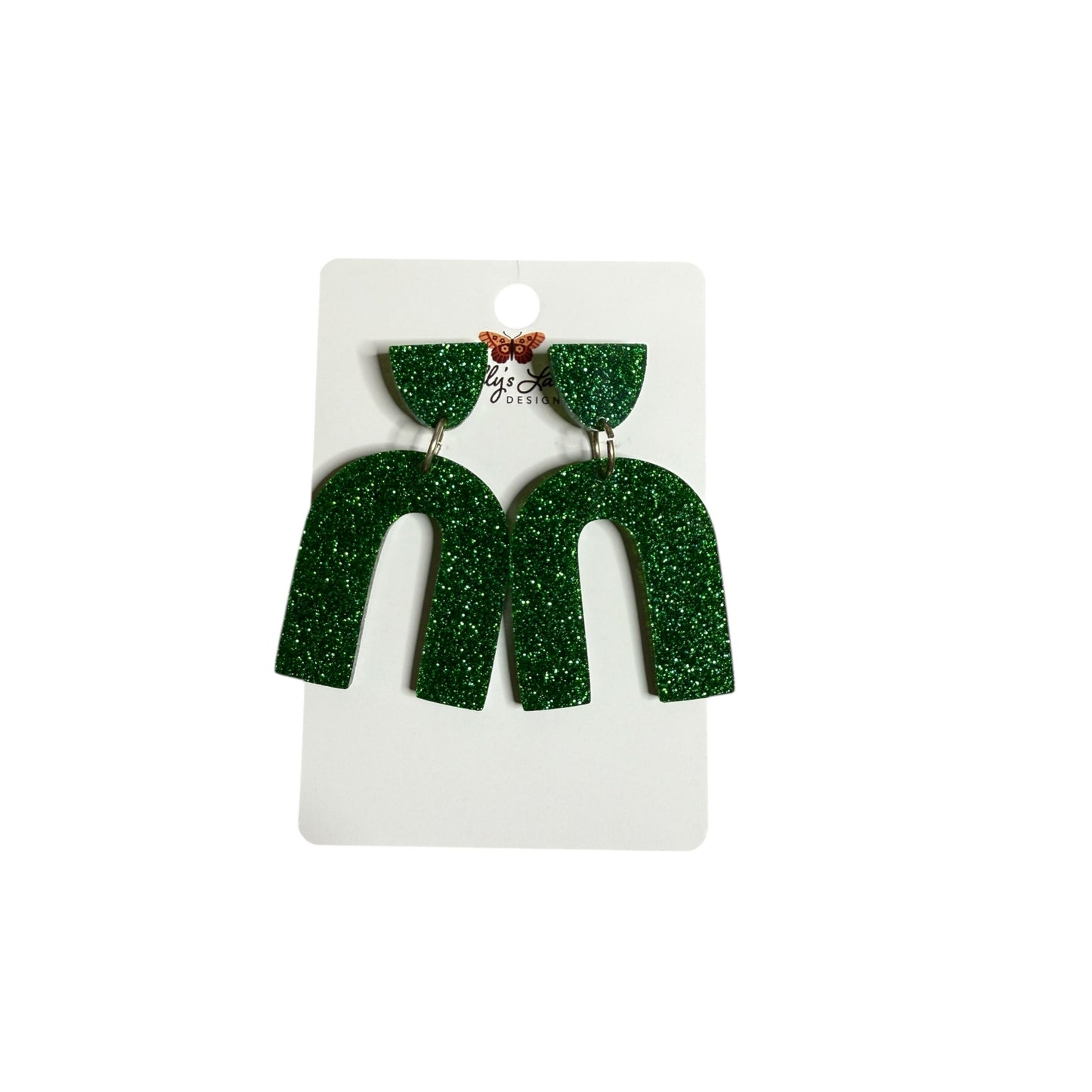 Glitter Arch Stud Earrings