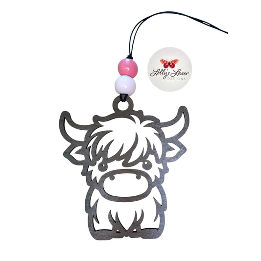 Highland Cow Car Charm