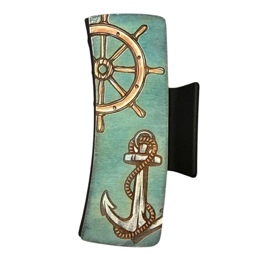 4” Anchor & Ship Wheel Hair Clip