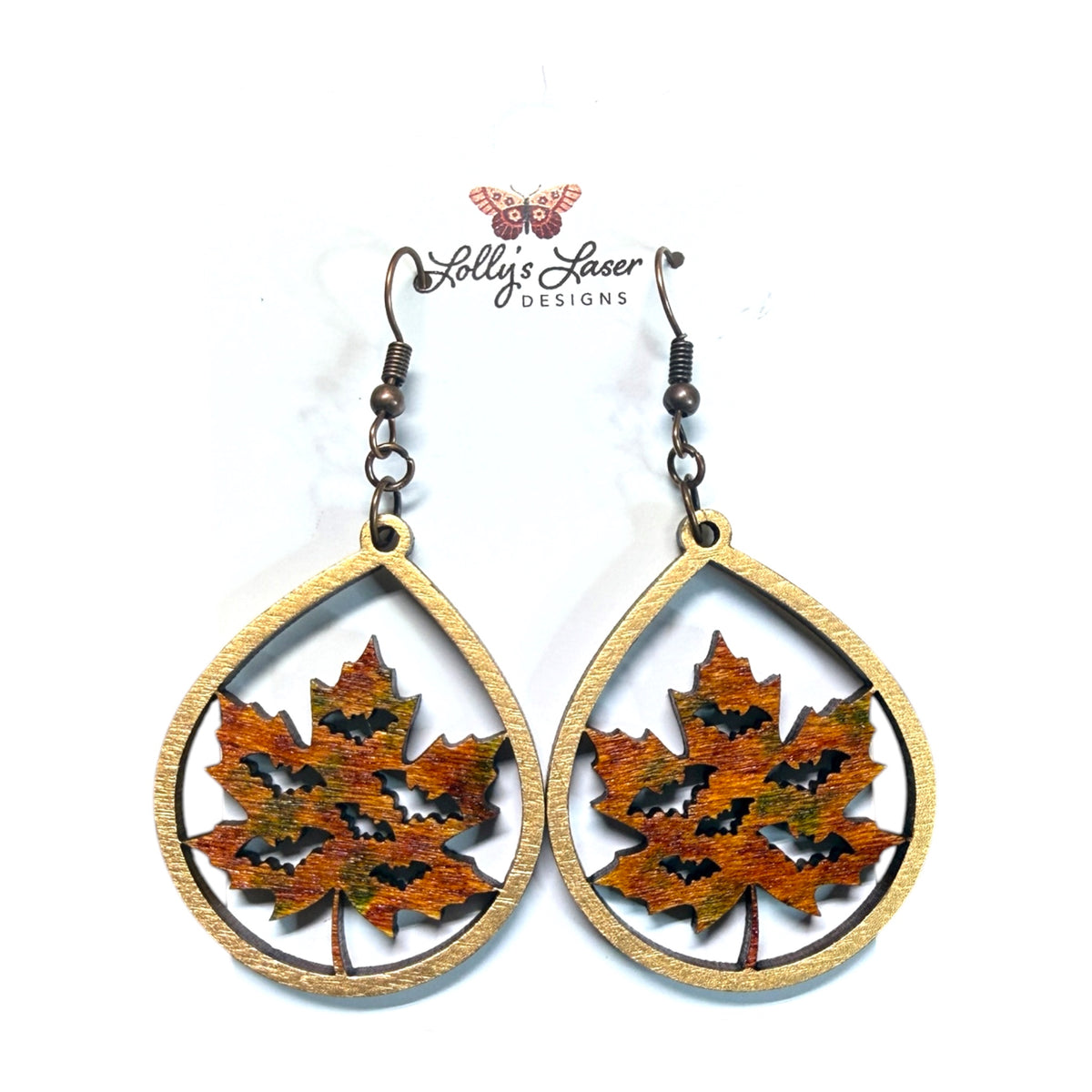 Batty Autumn Leaves Earrings