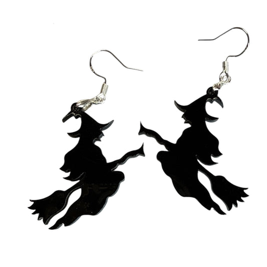 Witch on Broom Earrings
