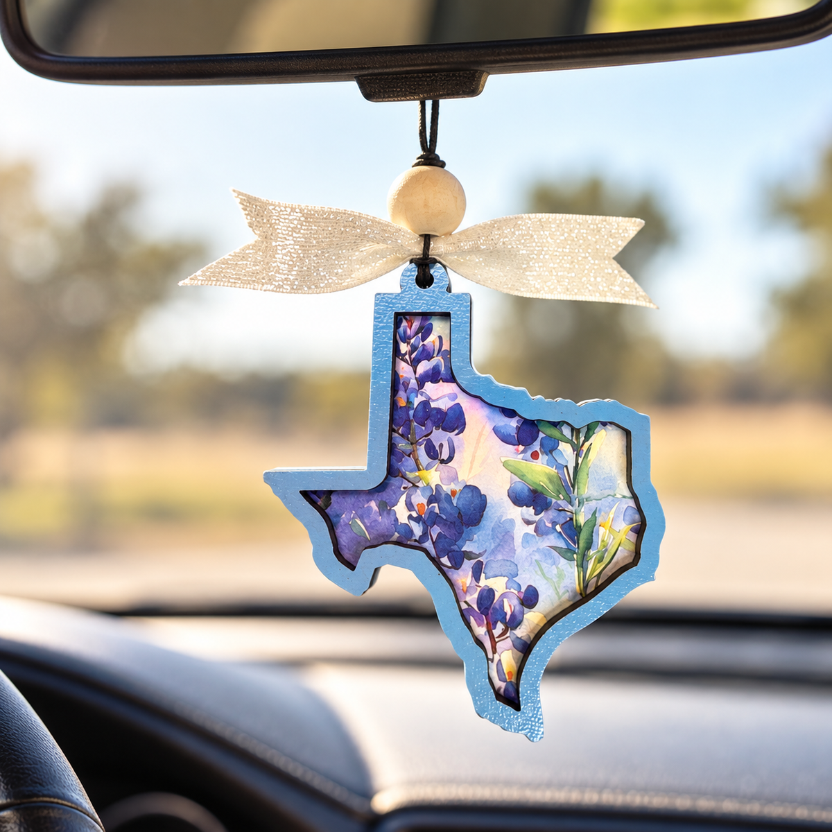 Texas Bluebonnet Car Charm