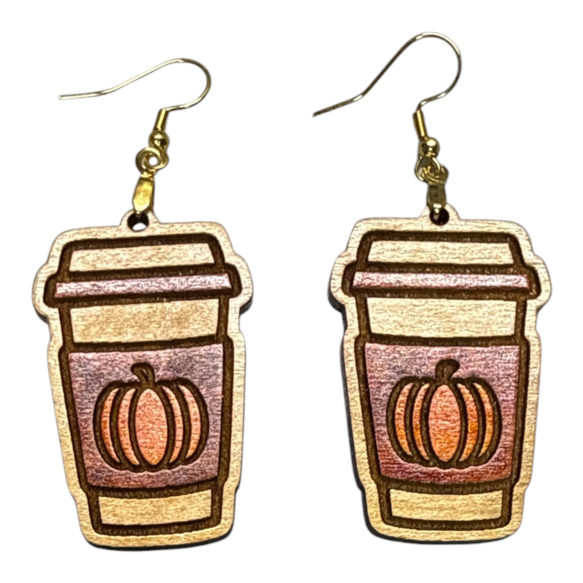 Fall Pumpkin Coffee Earrings