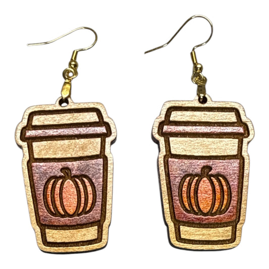 Fall Pumpkin Coffee Earrings