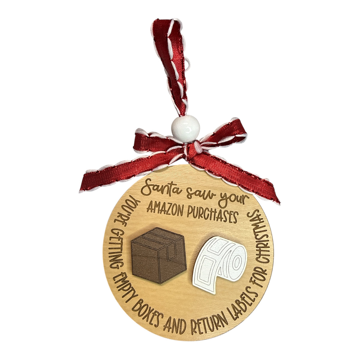 Santa Saw Your Amazon Purchases Ornament
