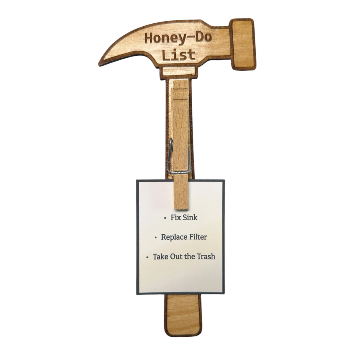 Honey-Do List | Wooden Hammer Note Holder