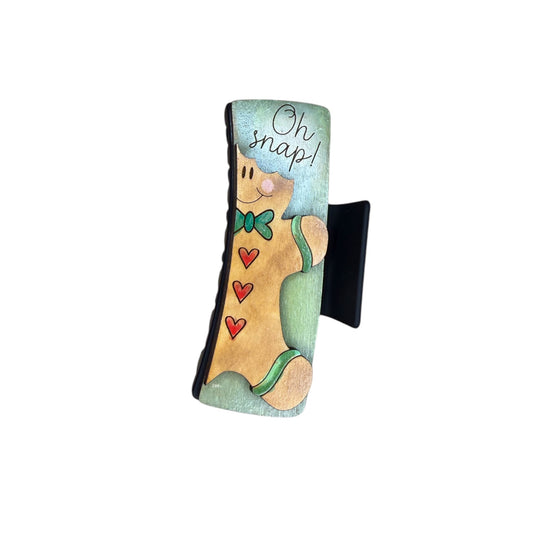 Oh Snap Gingerbread 4” Hair Clip
