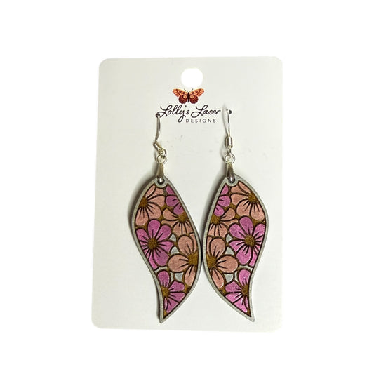 Flower Tear Drop Dangle Earrings