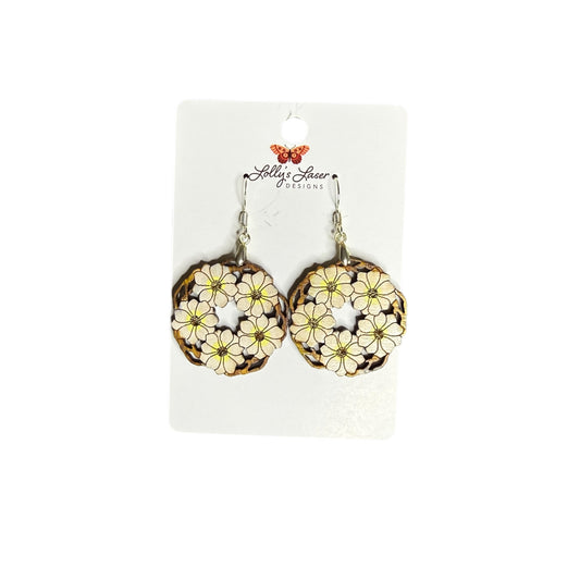 Spring Floral Wreath Dangle Earrings