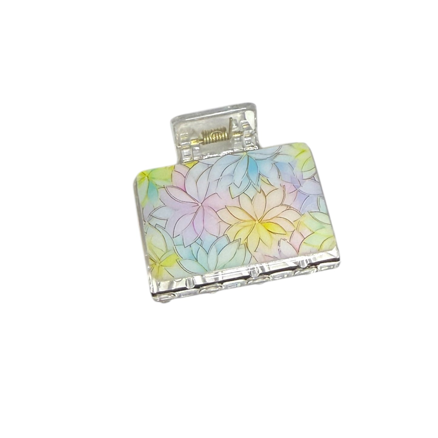 Floral On Frosted White Hair Clip